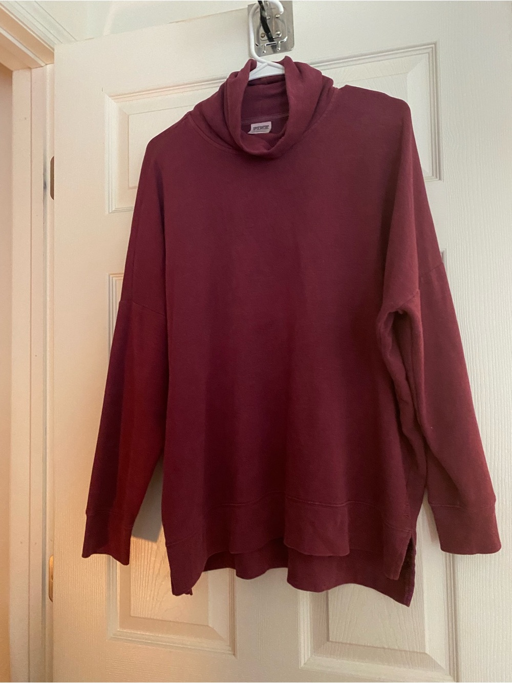 PINK Victoria's Secret Burgundy Funnel Neck Tunic- VERY oversized